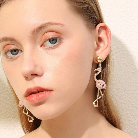 Pink Flamingo Earrings - Picture 2 of 4